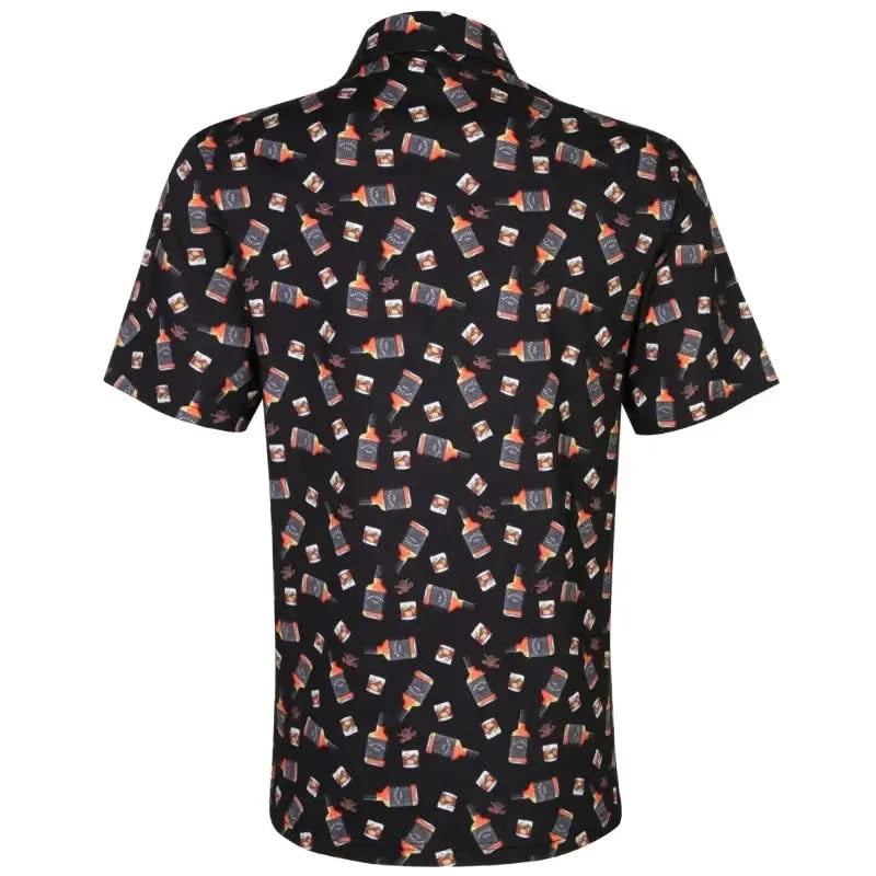 whiskey pattern golf shirt