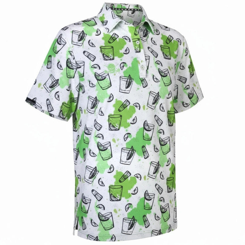19th Hole Cool-Stretch Men's Golf Shirt (Green)