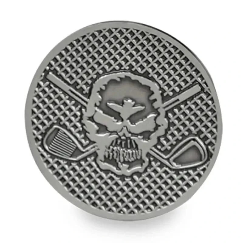 large silver golf ball marker
