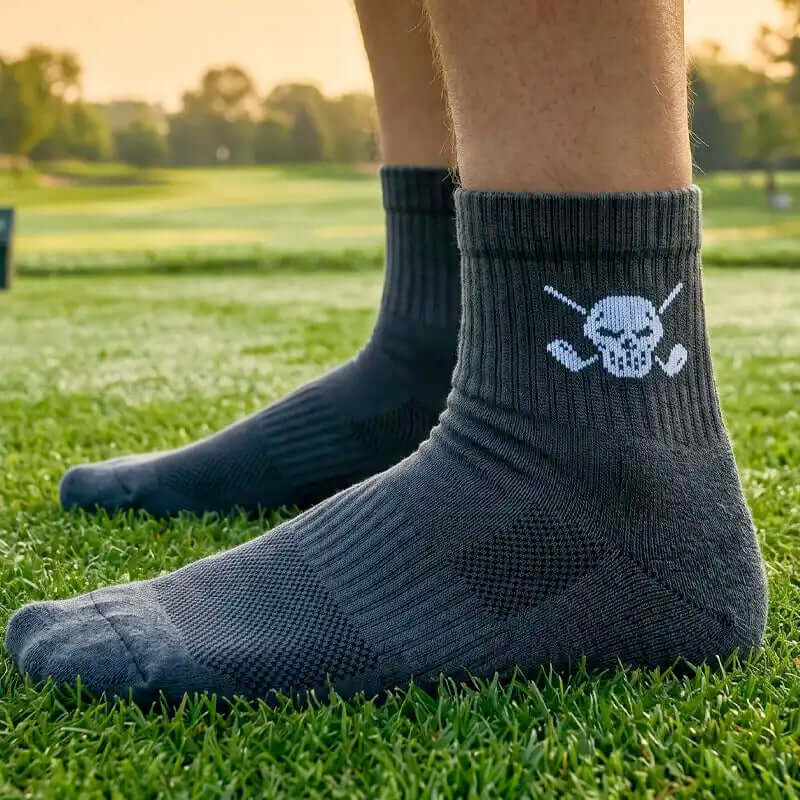grey quarter cut performance golf socks for men and women