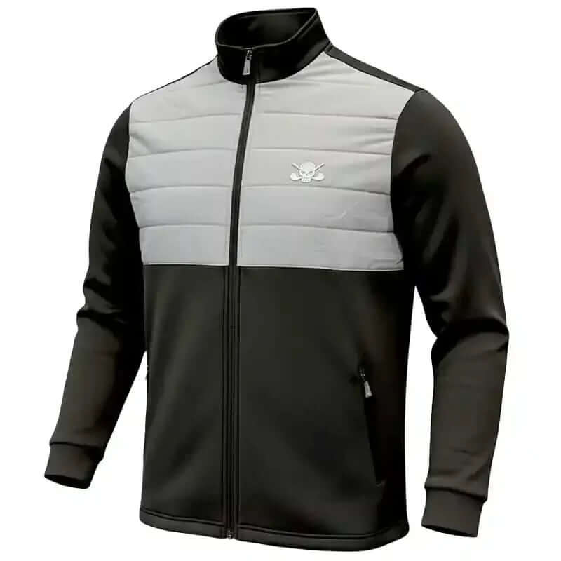Men's Clubhouse Golf Jacket in Black featuring lightweight design and stylish paneling for optimal performance.