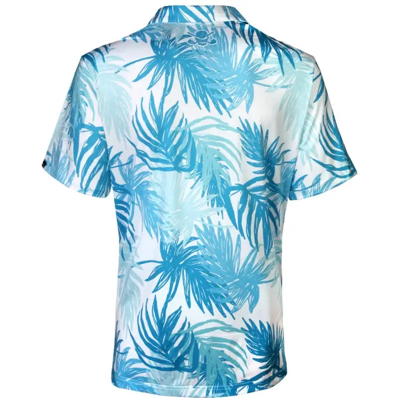 Aloha Cool-Stretch Men's Hawaiian Golf Shirt (Teal/Blue) - Price Slashed!