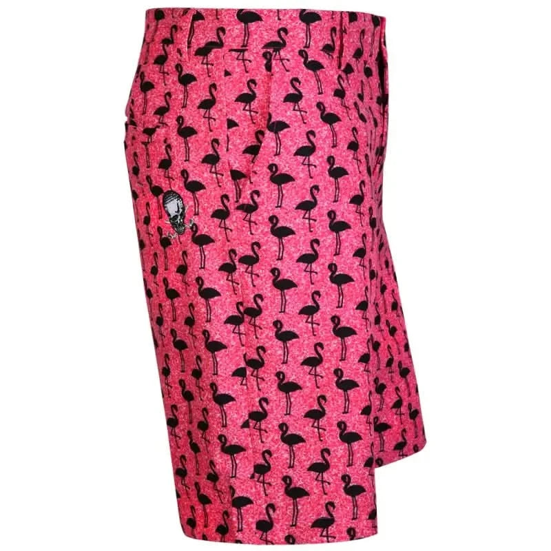 pink flamingos golf shorts