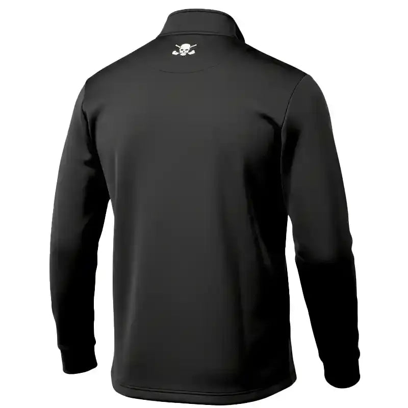 Men's Clubhouse Golf Jacket back view in black featuring a skull design.