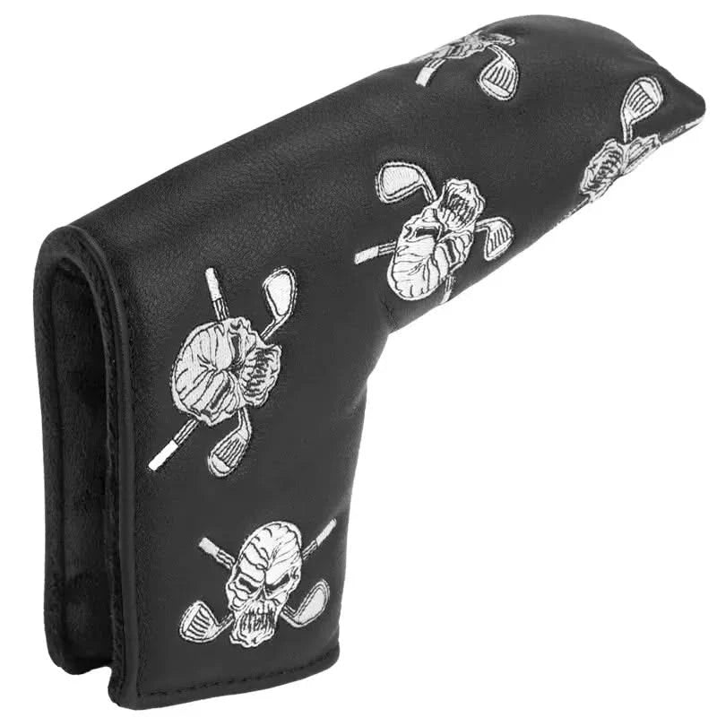 skulls blade putter cover black white