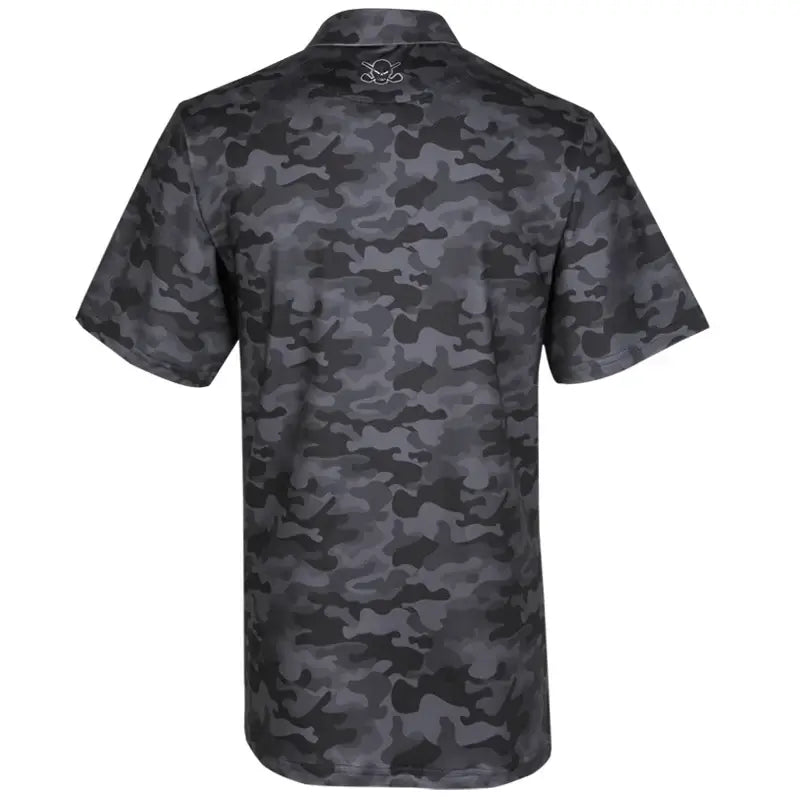 black camo golf shirt