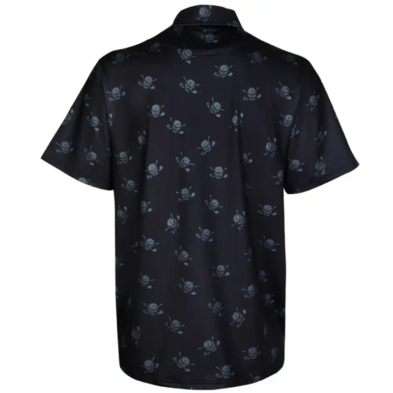 skull all over golf shirt