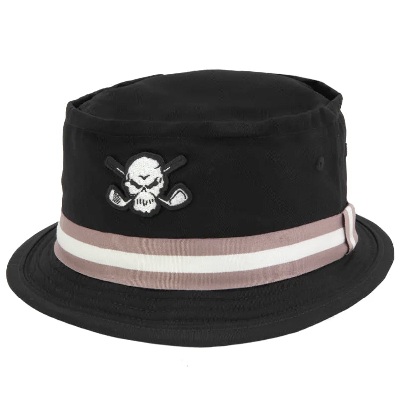 black bucket hat
