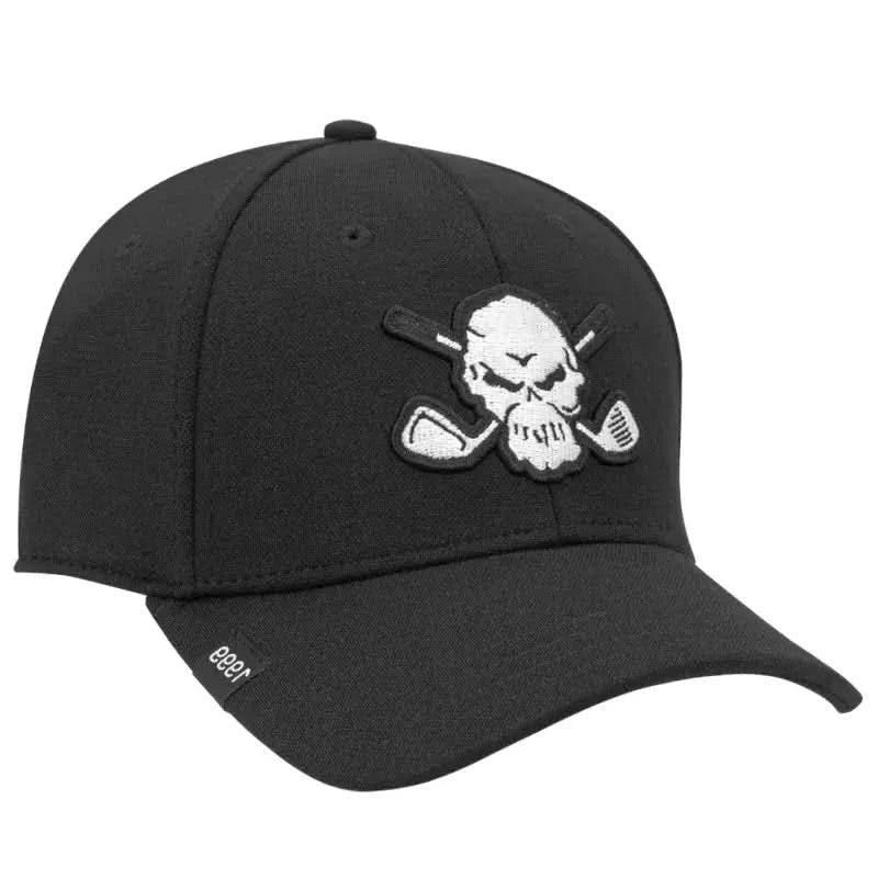 black skull golf hat
