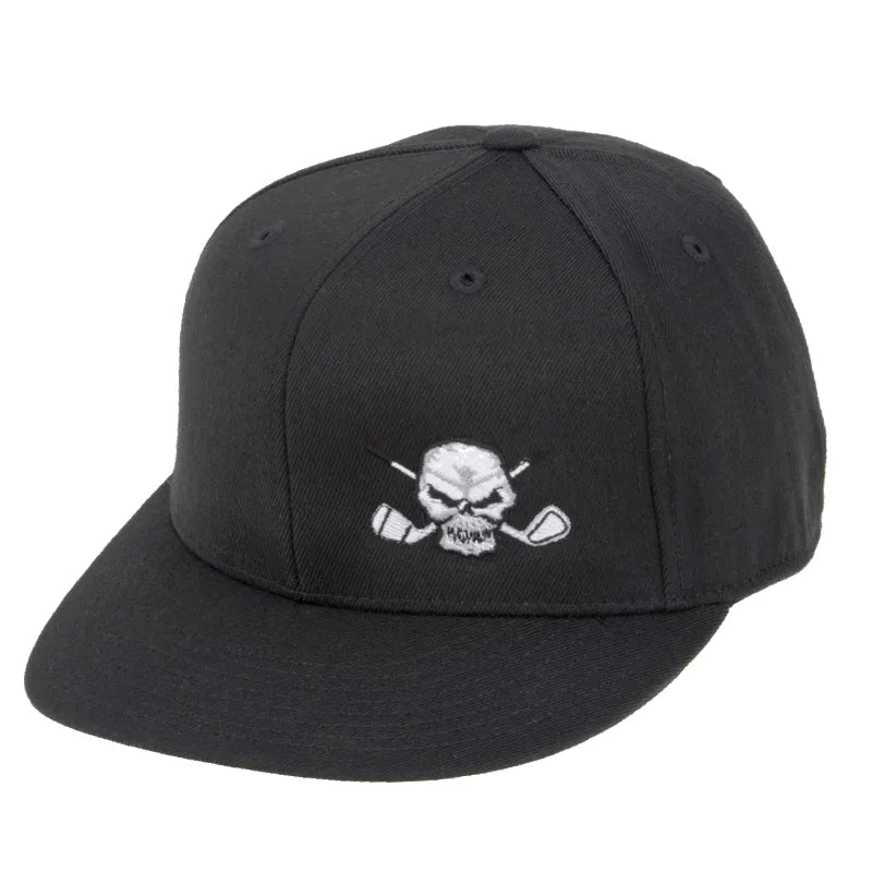 black flat brim hat