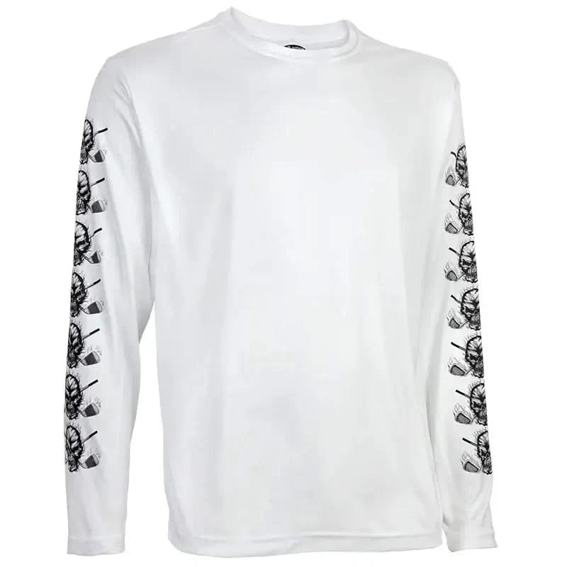 white golf shirt