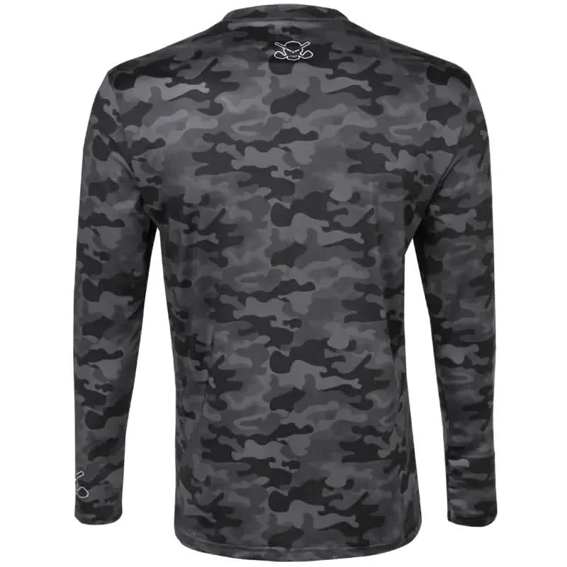 golf undershirt black camo skull back