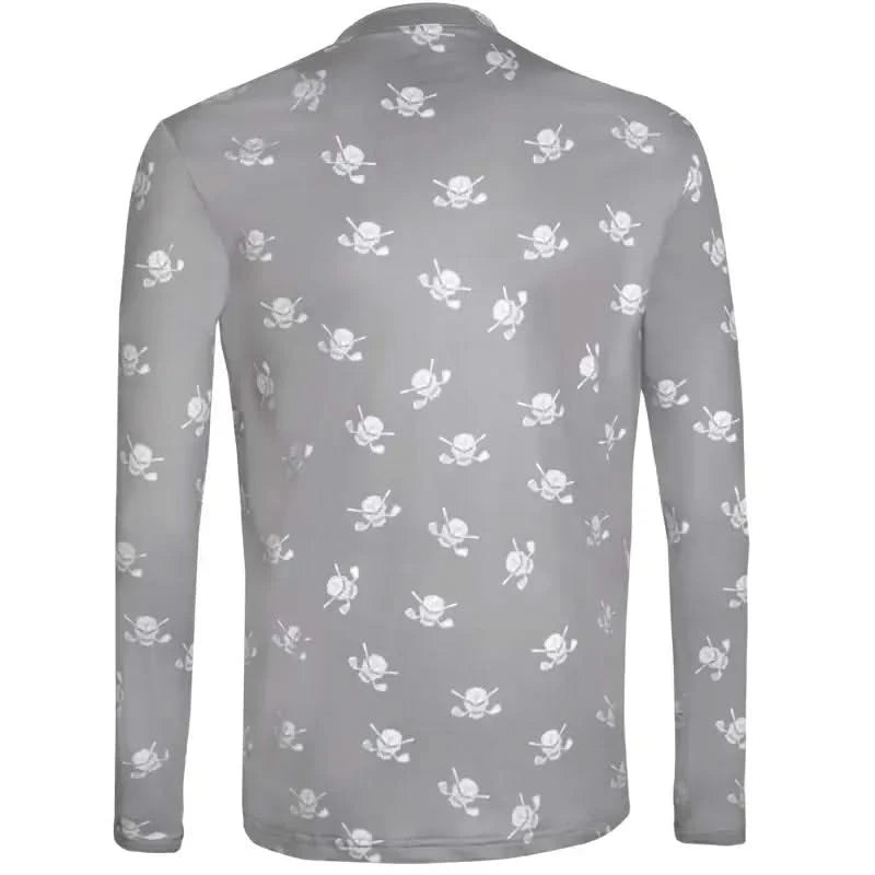 golf undershirt grey skull back