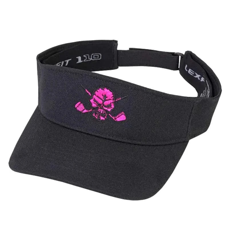 pink skull golf visor