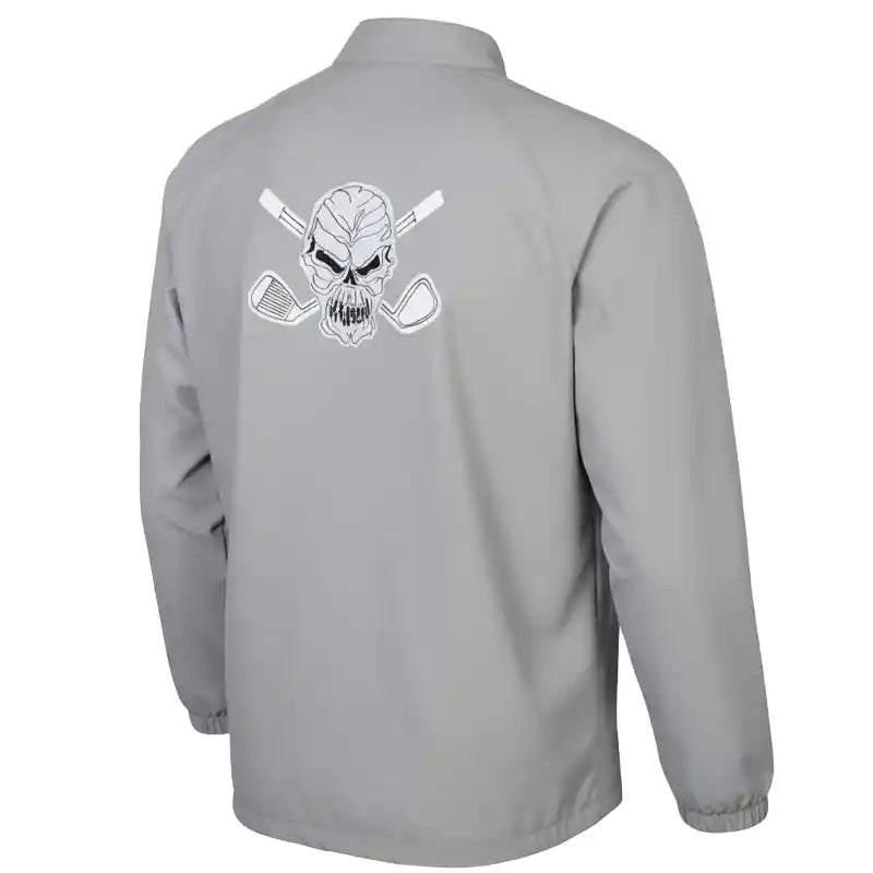 golf wind jacket grey back view