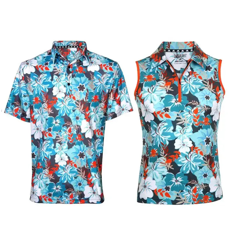 matching Hawaiian golf shirts