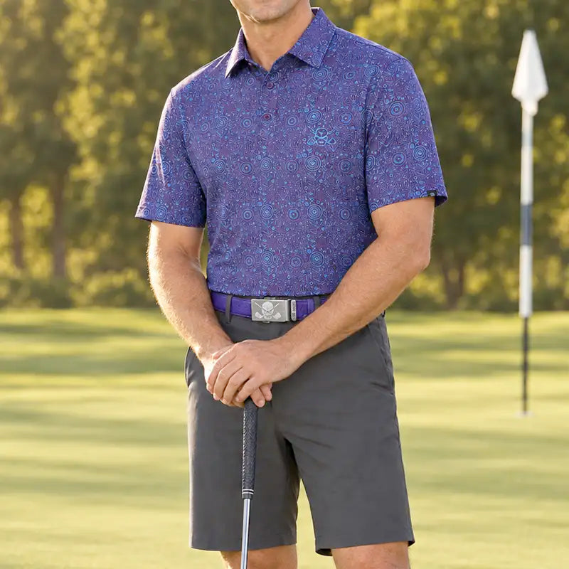 Hazard Men's Golf Outfit - Purple/Charcoal/Purple