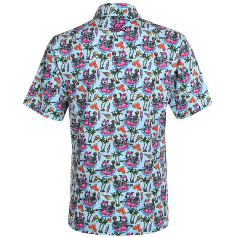 sea blue crazy golf shirt