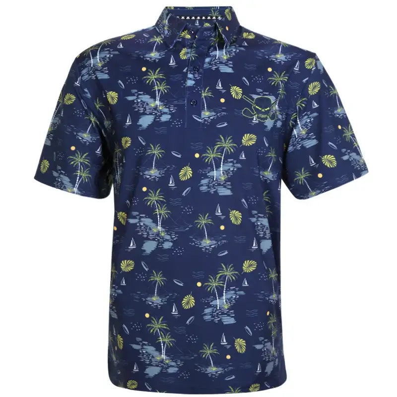 Summertime Cool-Stretch Men's Golf Shirt (Dark Blue) - Price Slashed!