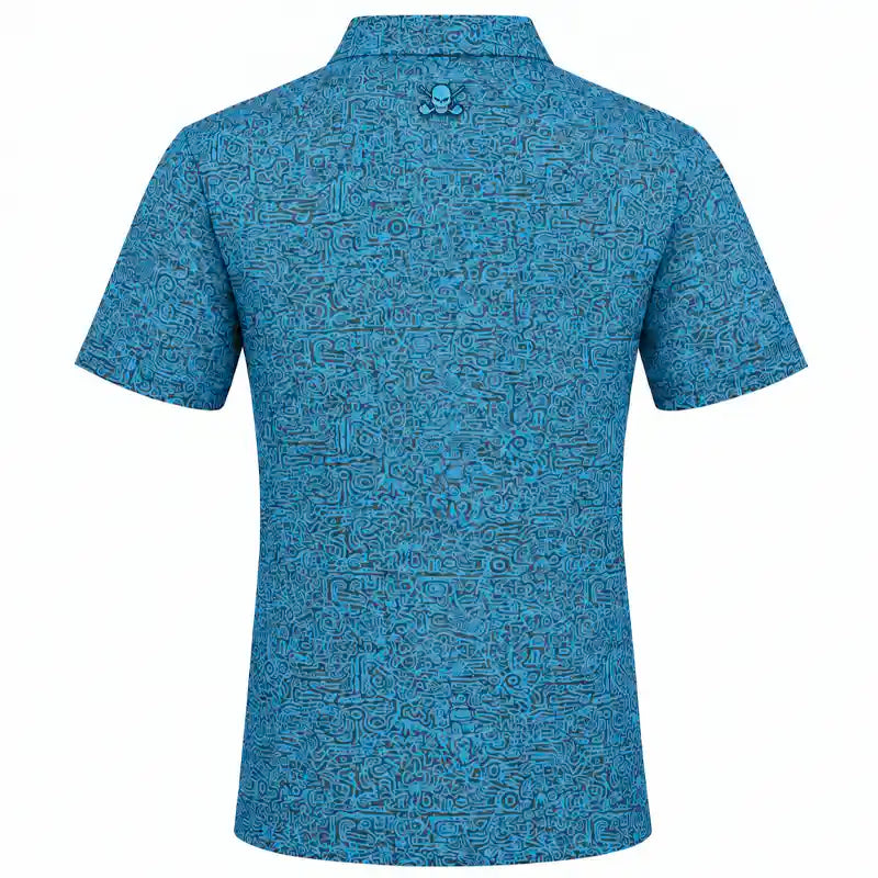 Summertime Cool-Stretch Men's Golf Shirt - Blue