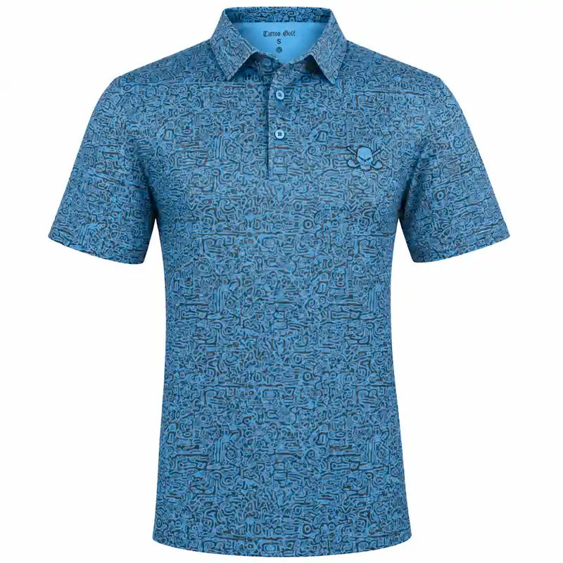 Summertime Cool-Stretch Men's Golf Shirt - Blue