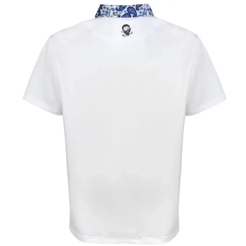 men's white golf shirt