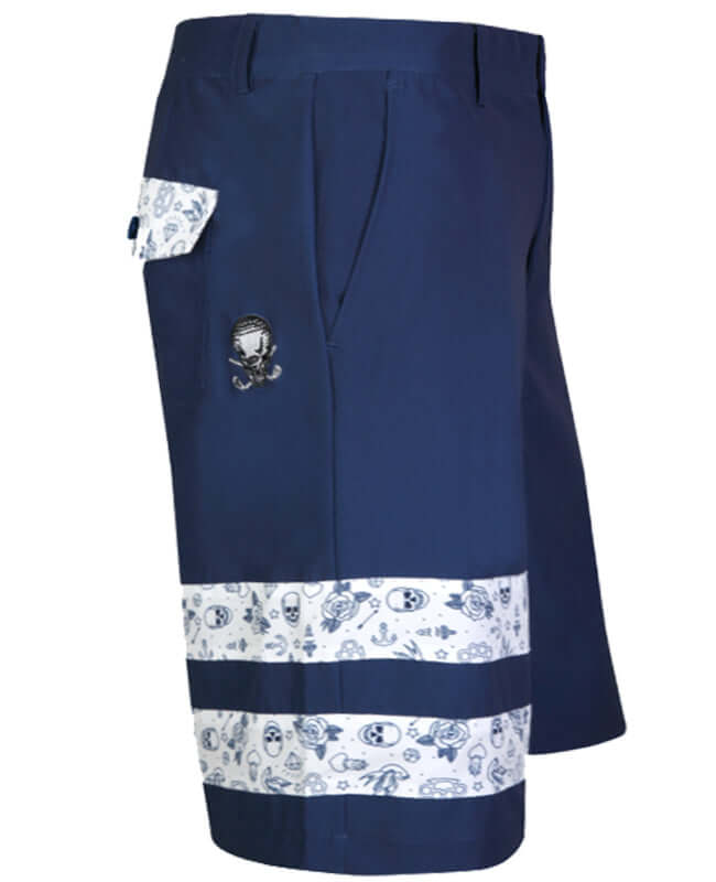 navy tattoo flash golf shorts