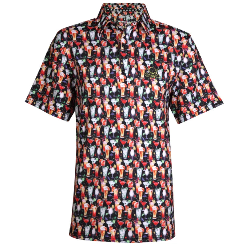 19th Hole Cool-Stretch Men's Golf Shirt (Multicolor)