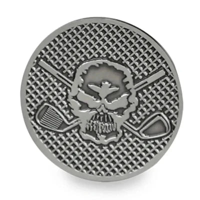 large silver golf ball marker