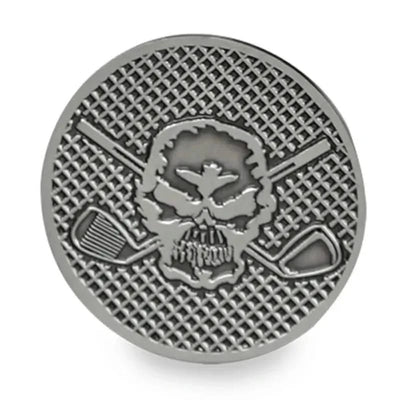 large silver golf ball marker