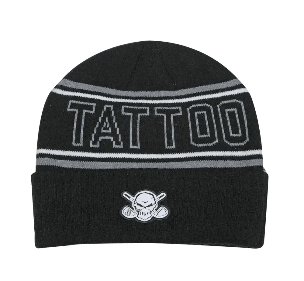 tattoo black golf beanie