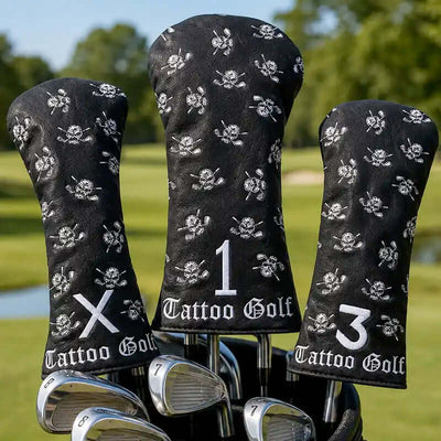 wild black skull golf club covers