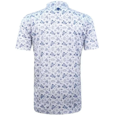 white tattoo flash golf top