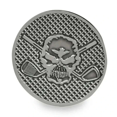 large silver golf ball marker