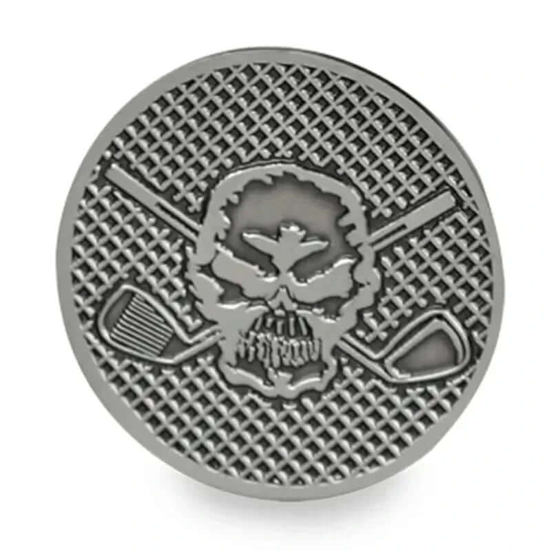 large silver golf ball marker