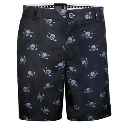 Black shorts with black skulls pattern 