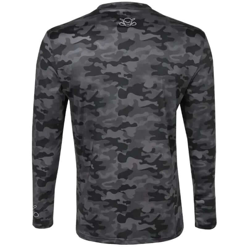 golf undershirt black camo skull back