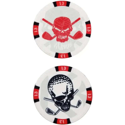 white poker chips golf ball marker