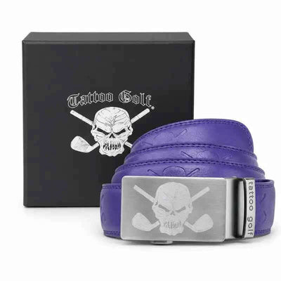 July Outfit - Save 20% - Golf Shirt, Shorts, Leather Belt (Purple/Grey/Purple)