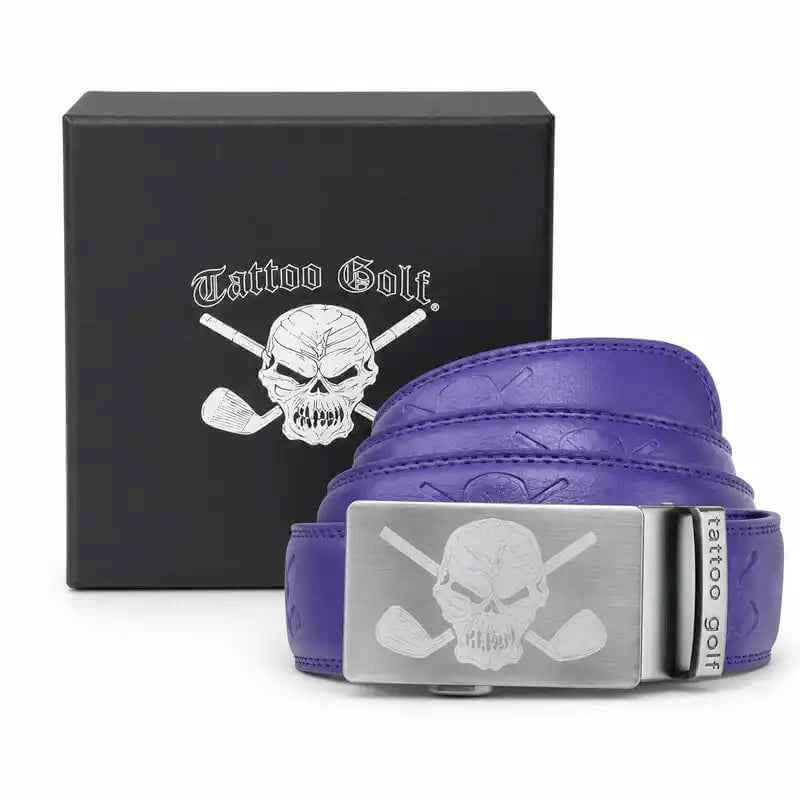 July Outfit - Save 20% - Golf Shirt, Shorts, Leather Belt (Purple/Grey/Purple)