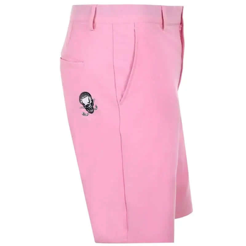 OB ProCool Golf Shorts in pink with Tattoo Golf logo, designed for comfort and performance on the golf course.