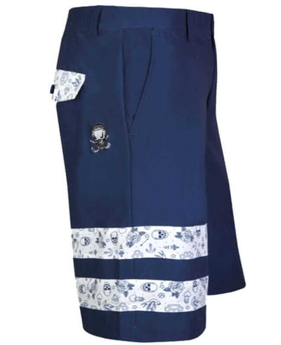 navy tattoo flash golf shorts