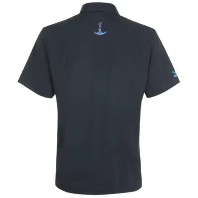 Black birdie polo shirt with a small logo on the chest 