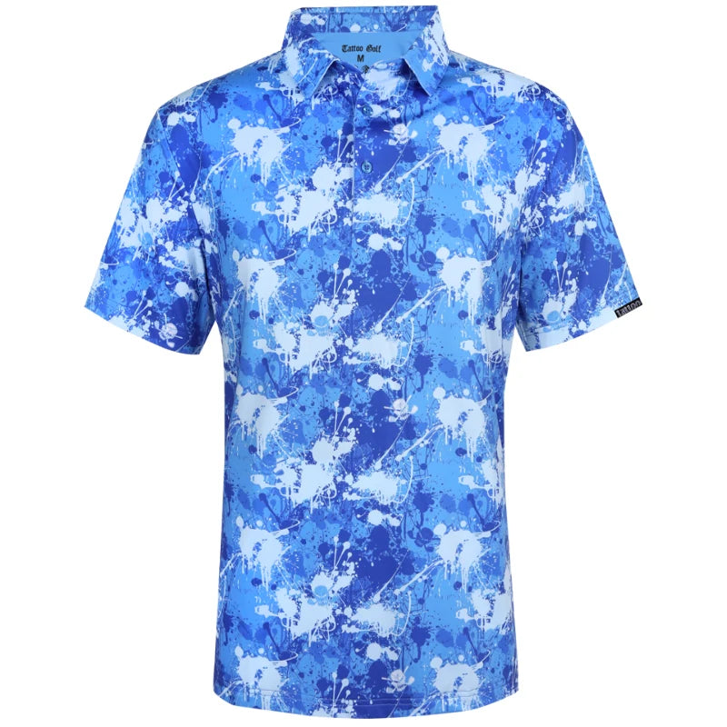 A-Game Cool-Stretch Men's Performance Golf Shirt (Blue) - Price Slashed!