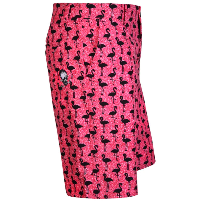 pink flamingos golf shorts 