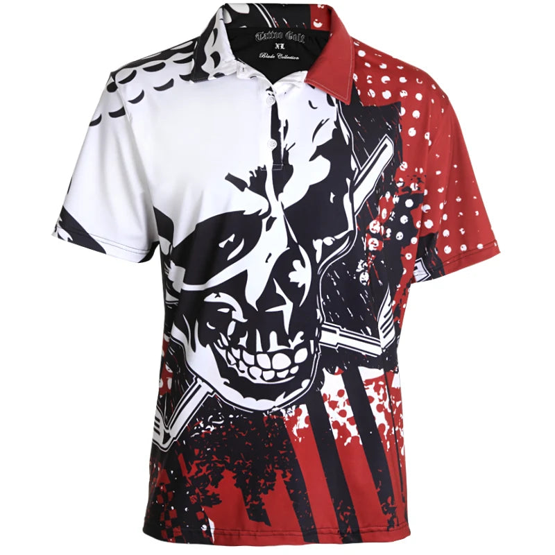 red golf polo