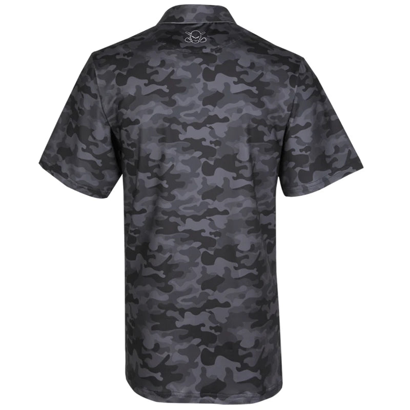 black camo golf shirt