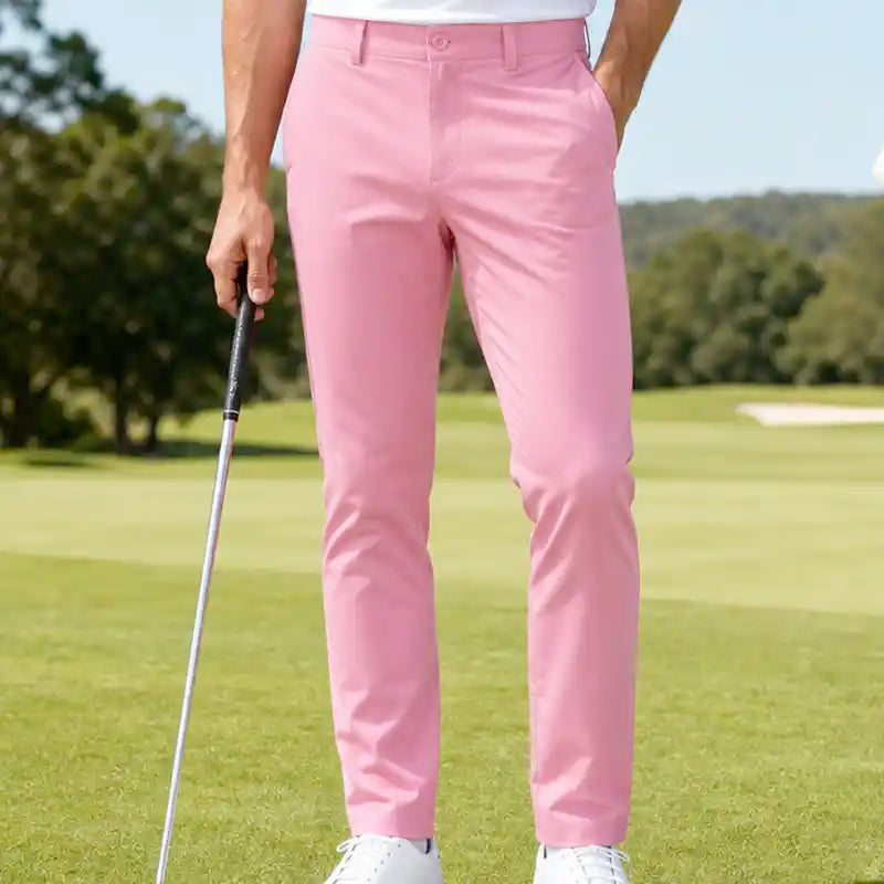 OB Performance Men's Golf Pants (Pink) — 11 oz Cool-Stretch, UPF 50+