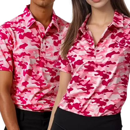 Camo His & Her's Matching Golf Shirts (Pink)