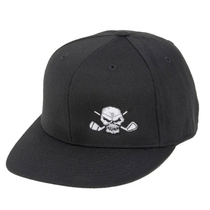 black flat brim hat